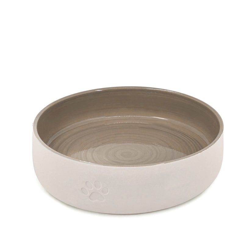 Large Taupe Paws Pet Bowl