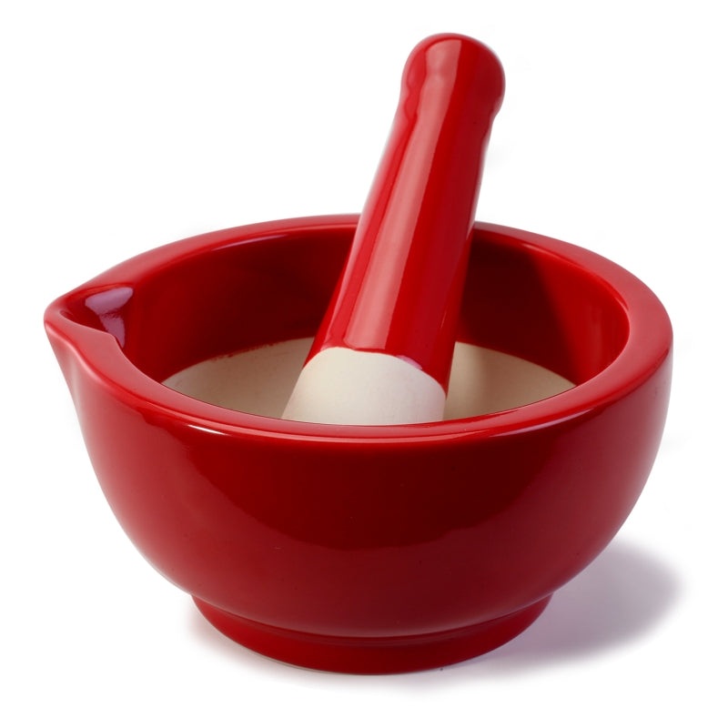 Red Mortar and Pestle