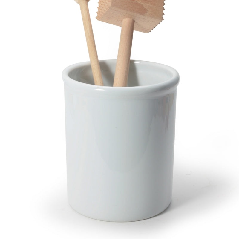 White Utensil Crock