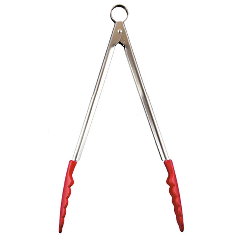 Cuisipro 9.5" Silicone Tongs - Red