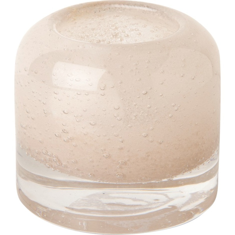 Cream Glass Tea Light Holder
