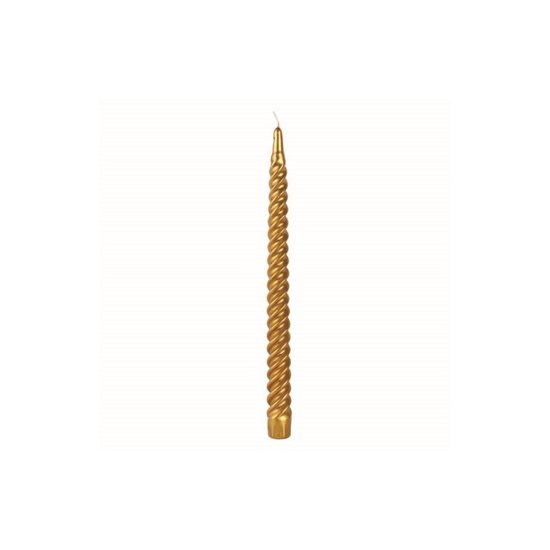 Gold Spiral Metallic Taper Candle