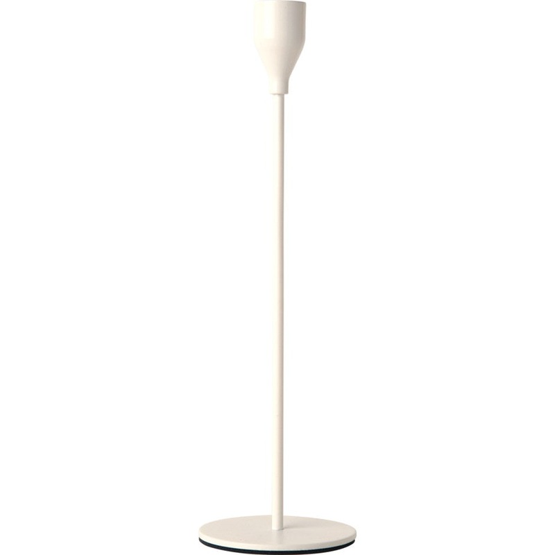 Tall White Metal Candle Holder 28cm