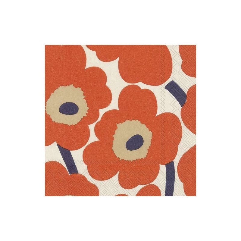 Unikko Cream Paper Napkins - Lunch