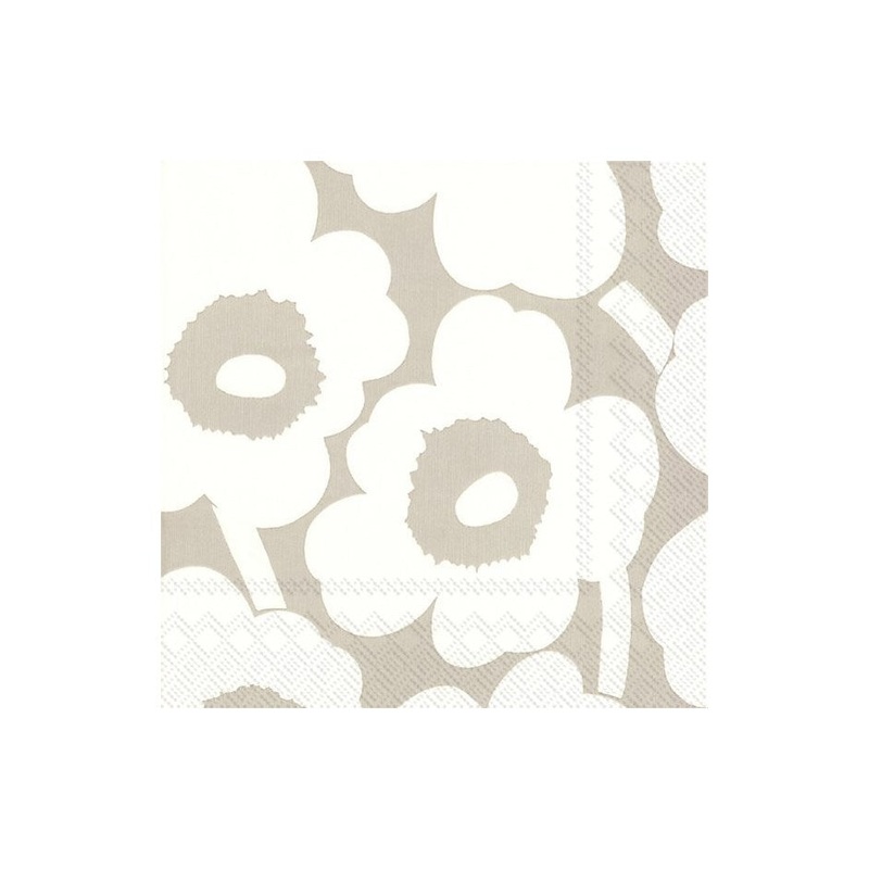 Unikko Linen Cream Paper Napkins - Lunch