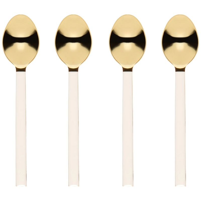 Dessert Spoon Set - Ivory/Gold