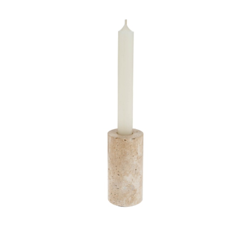 Large Ava Travertine Candle Holder