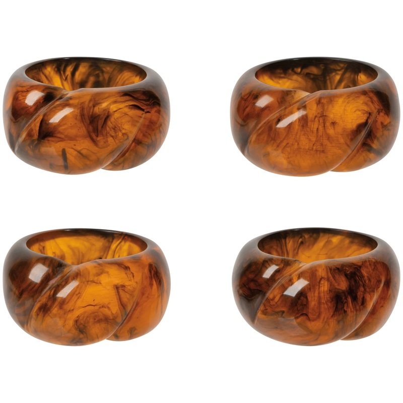 Napkin Ring Set - Tortoise Shell
