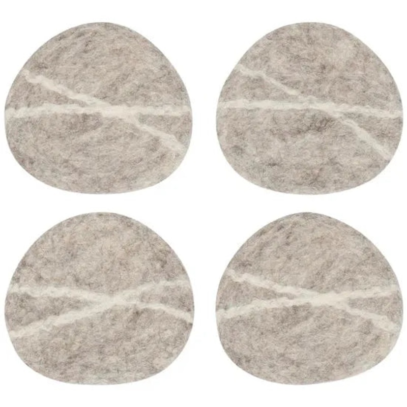 Striato Felt Coaster Set - Flint