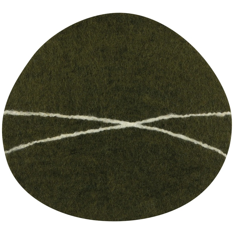 Striato Felt Wool Placemat -  Olive Branch