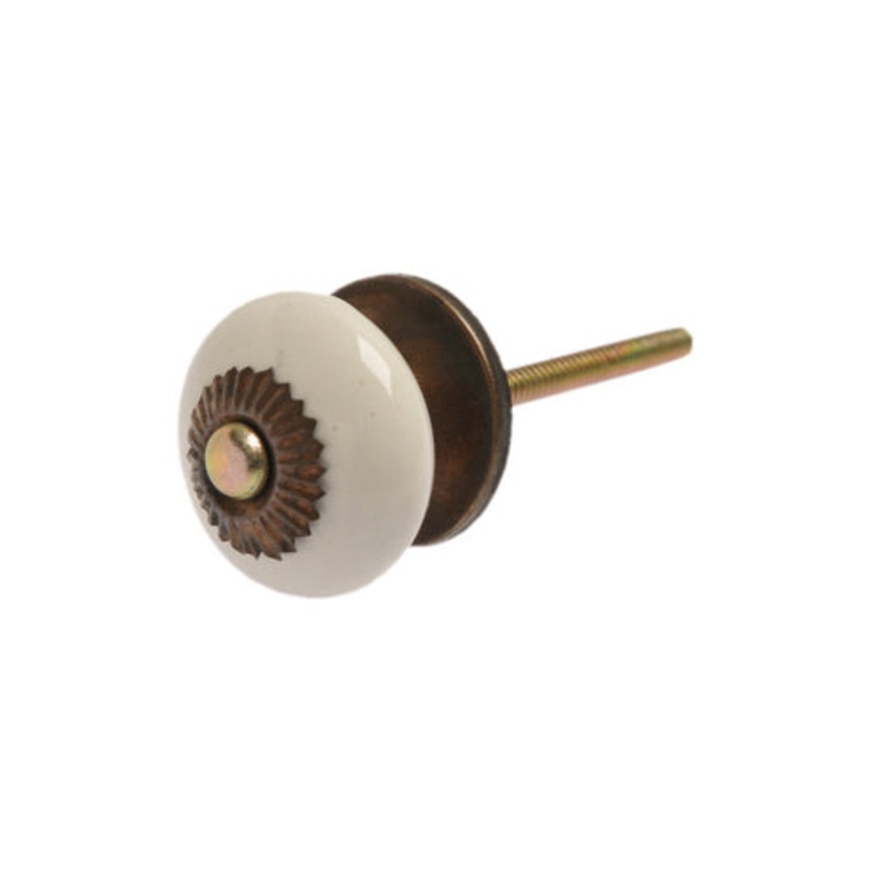 White with Bronze Knob