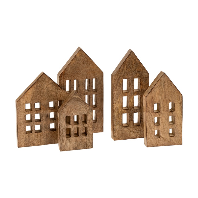 Wooden Winter House Set