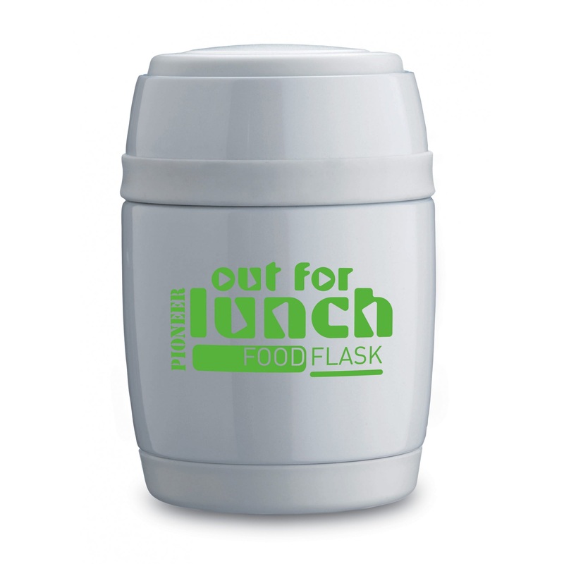 Grunwerg Food Flask with Spoon - White, 380ml