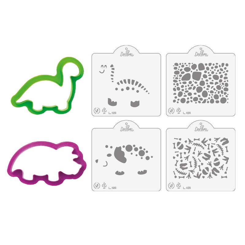 Decora Cookie Cutter & Stencil Set - Dino