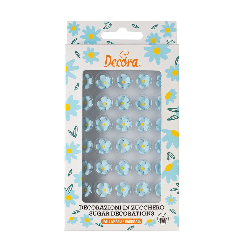 Decora Sugar Decorations - Small Blue Flowers
