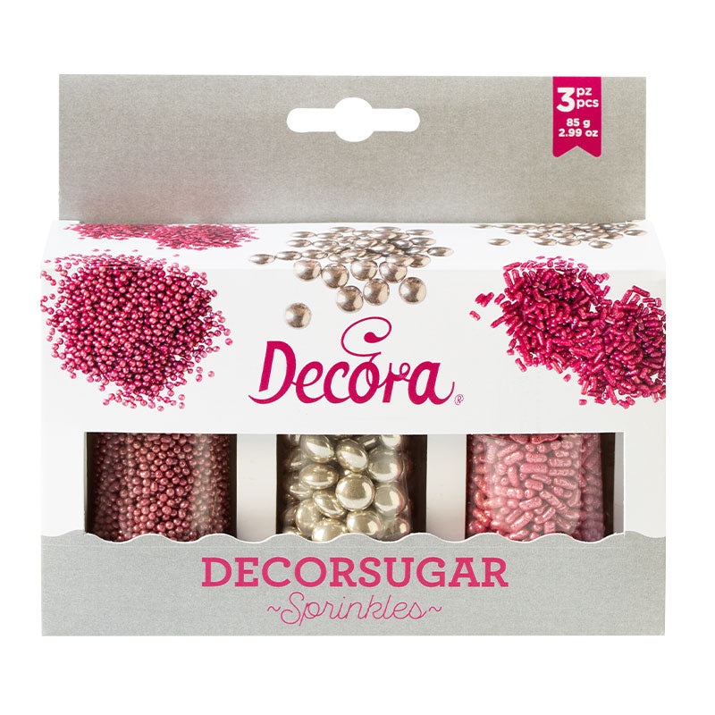 Decora Sugar Pearls Set - Pink