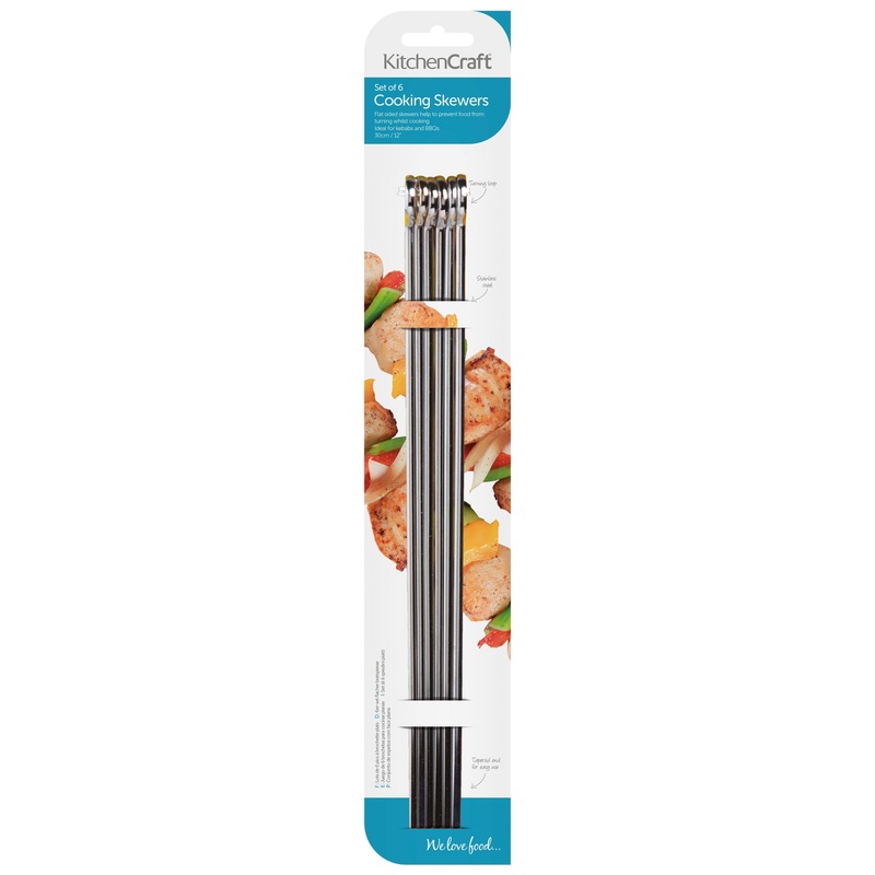 KitchenCraft Flat Sided Skewers - 30cm