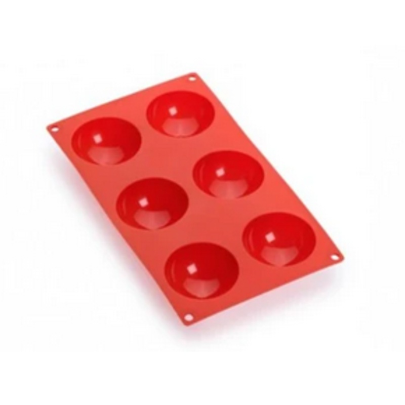 Lekue Gourmet 6 Cav Semi Sphere Mould - Red