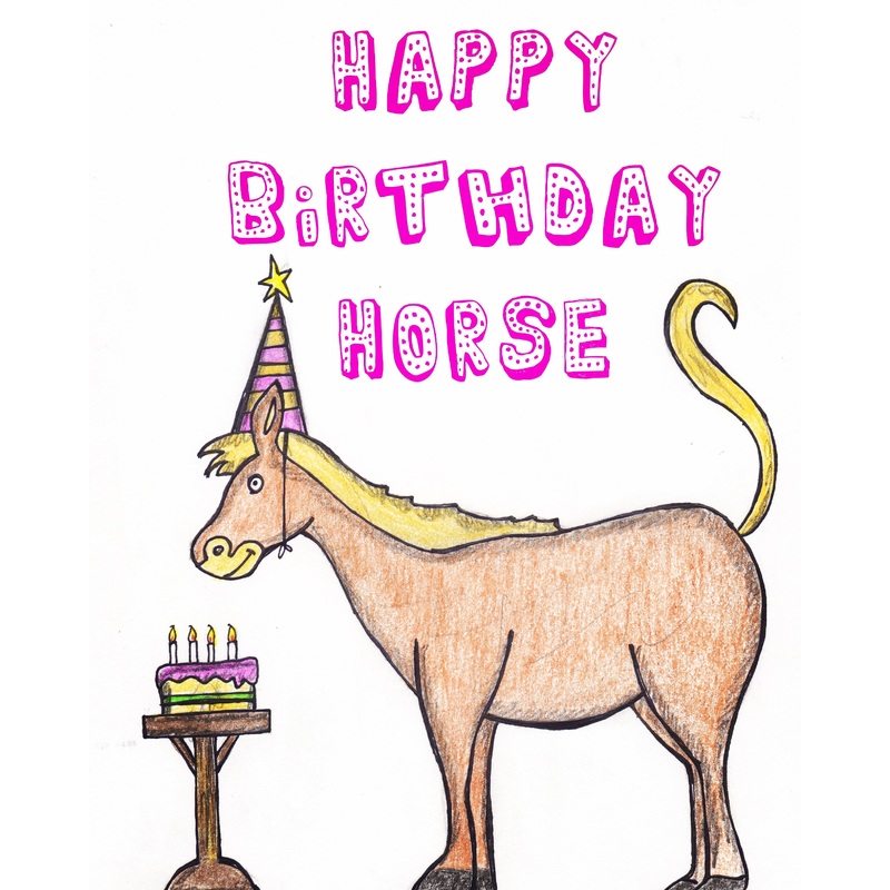 Happy Birthday Horse Card