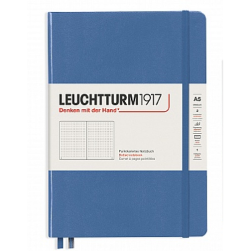 Leuchtturm A5 Hardback Dotted Notebook - Denim