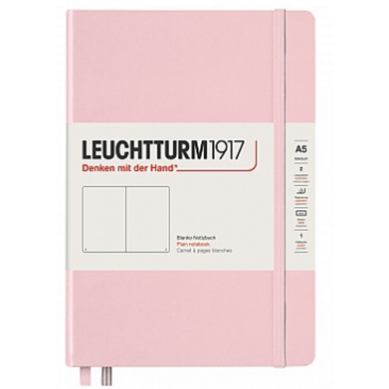 Leuchtturm A5 Hardback Plain Nookbook - Powder Pink