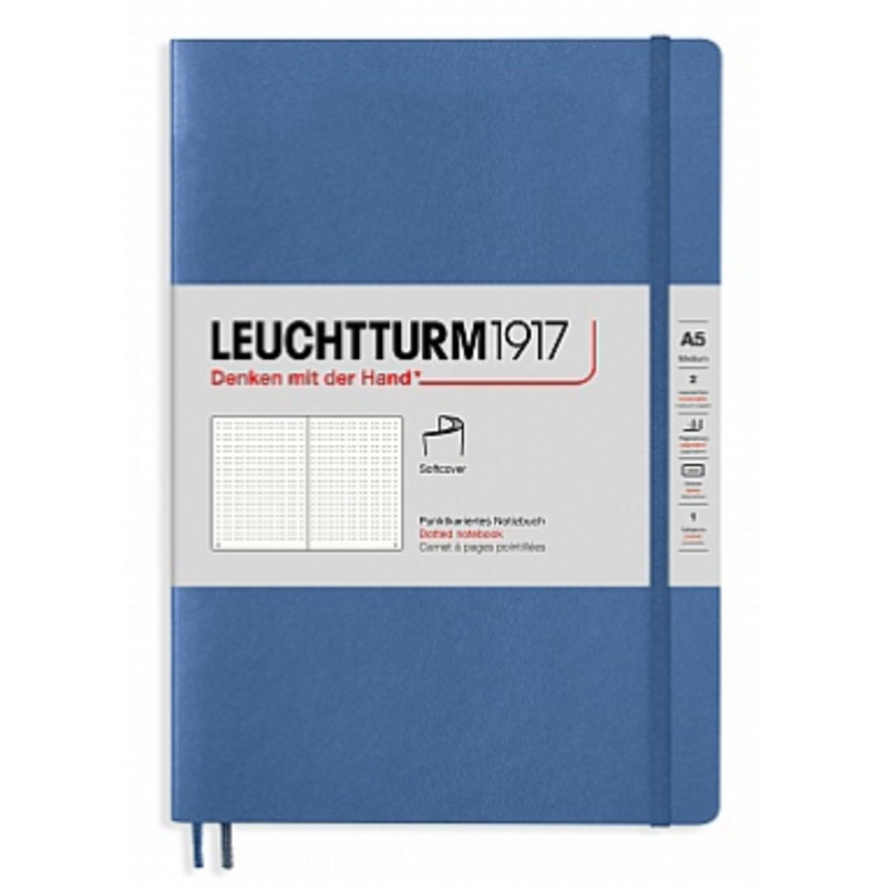 Leuchtturm A5 Softcover Dotted Notebook - Denim
