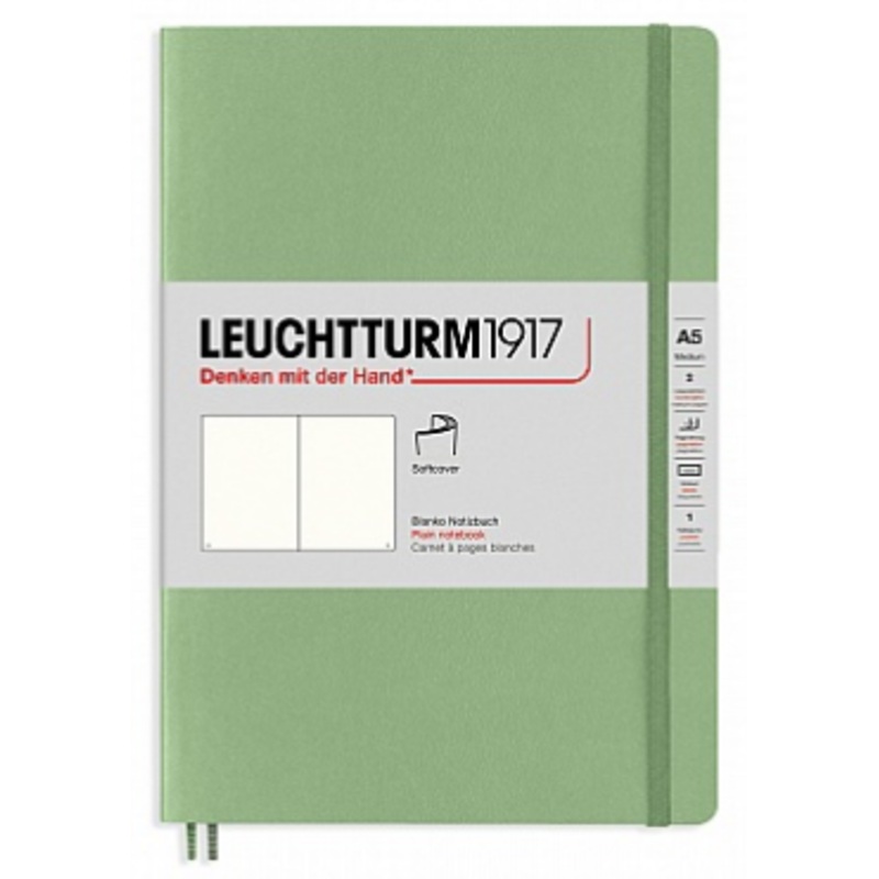 Leuchtturm A5 Softcover Plain Notebook - Sage Green