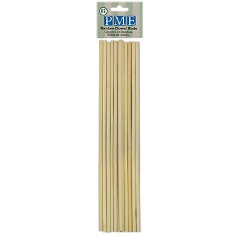 PME Pack of 12 Bamboo Dowel Rods