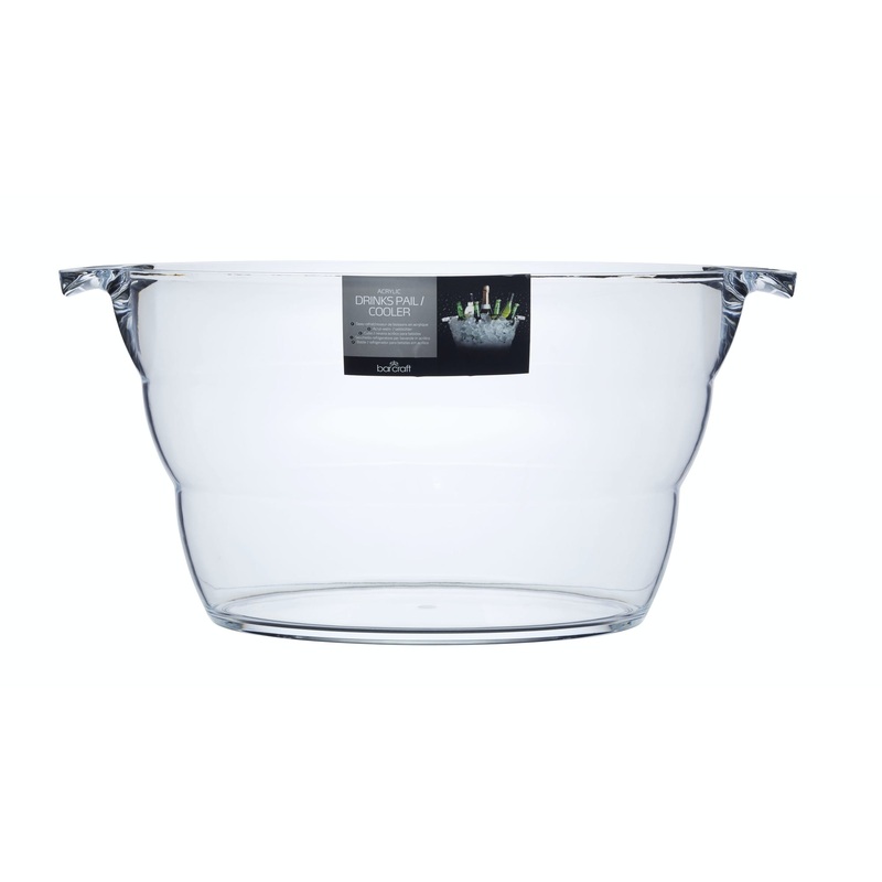 BarCraft Large Oval Acrylic Drinks Cooler