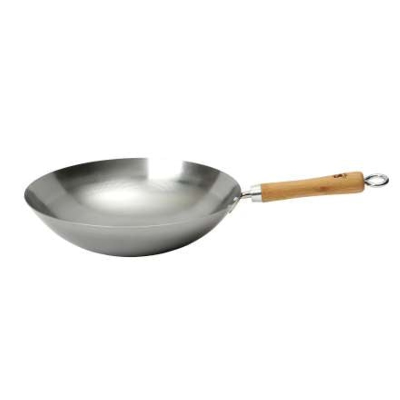 School Of Wok 'Wok & Roll' Carbon Steel Authentic Round Bottom Wok - 13"