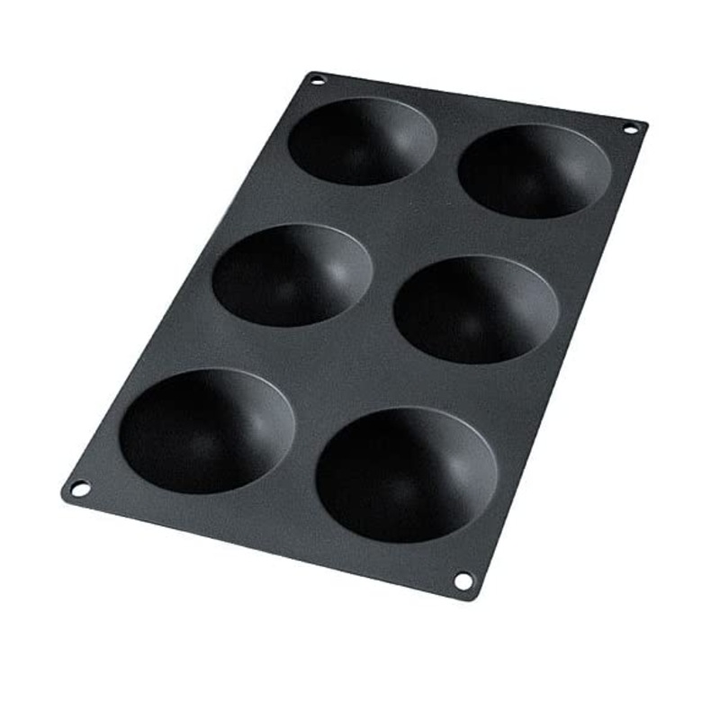 Lekue Gourmet 6 Cav Semi Sphere Mould - Black