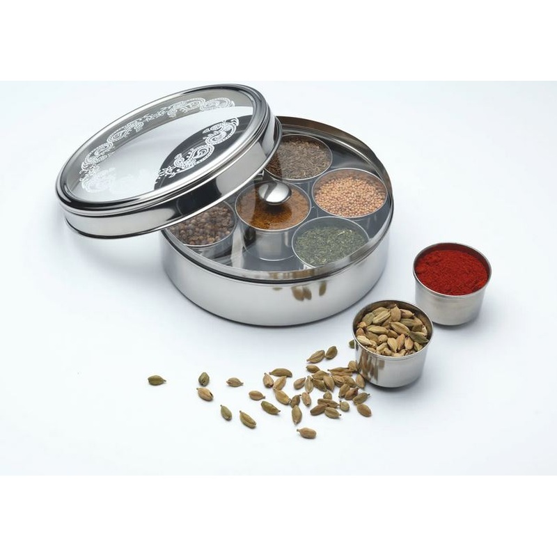 World of Flavours Masala Dabba Spice Jar Holder