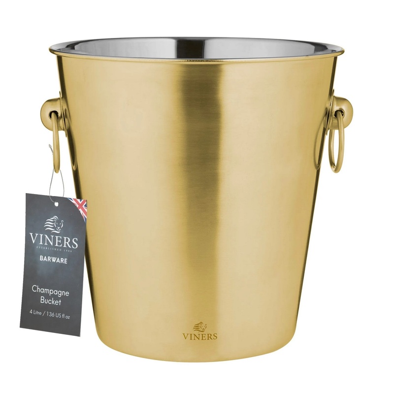 Viners Barware Champagne Bucket - 4 Litre, Gold