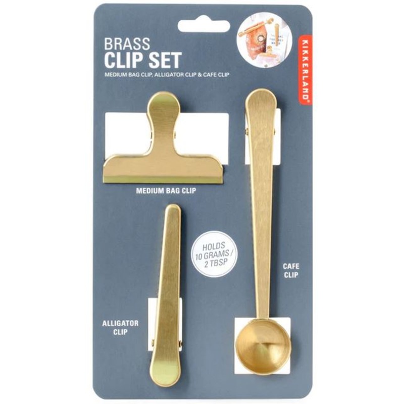 Kikkerland Brass Clip S/3