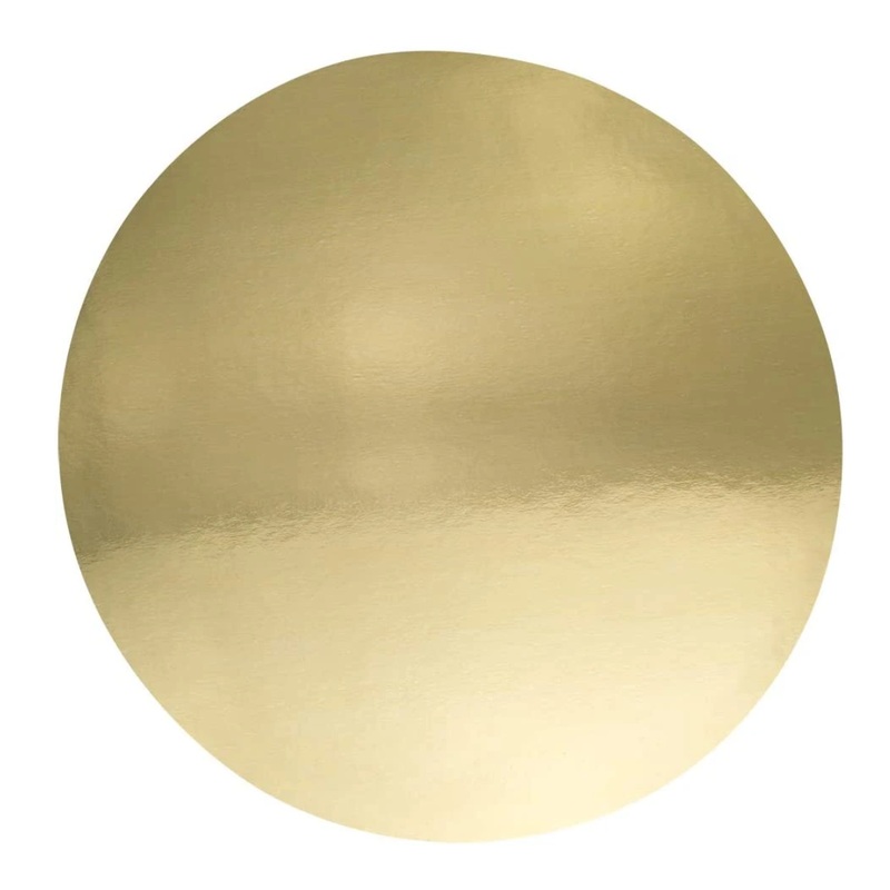 PME Pack of 3 Round Mirrored Cake Card - Gold (12")