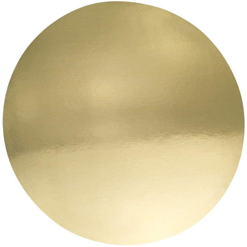 PME Pack of 3 Round Mirrored Cake Card - Gold (8")
