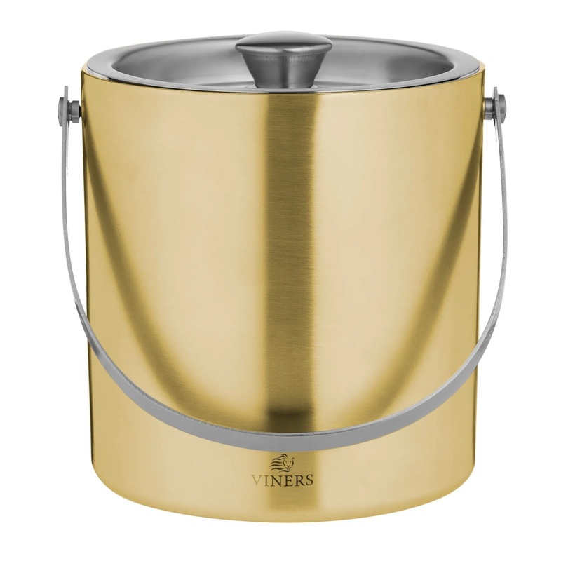 Viners Barware Double Wall Ice Bucket - 1.5 Litre, Gold