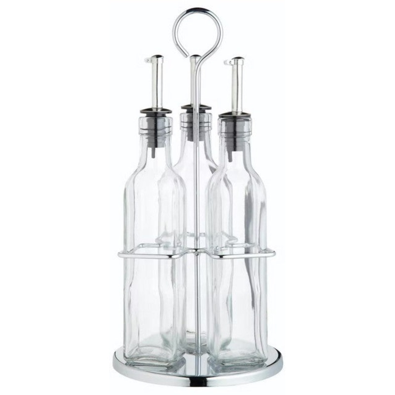 World of Flavours Italian 3 Bottle Oil & Vinegar Set with Stand 270ml