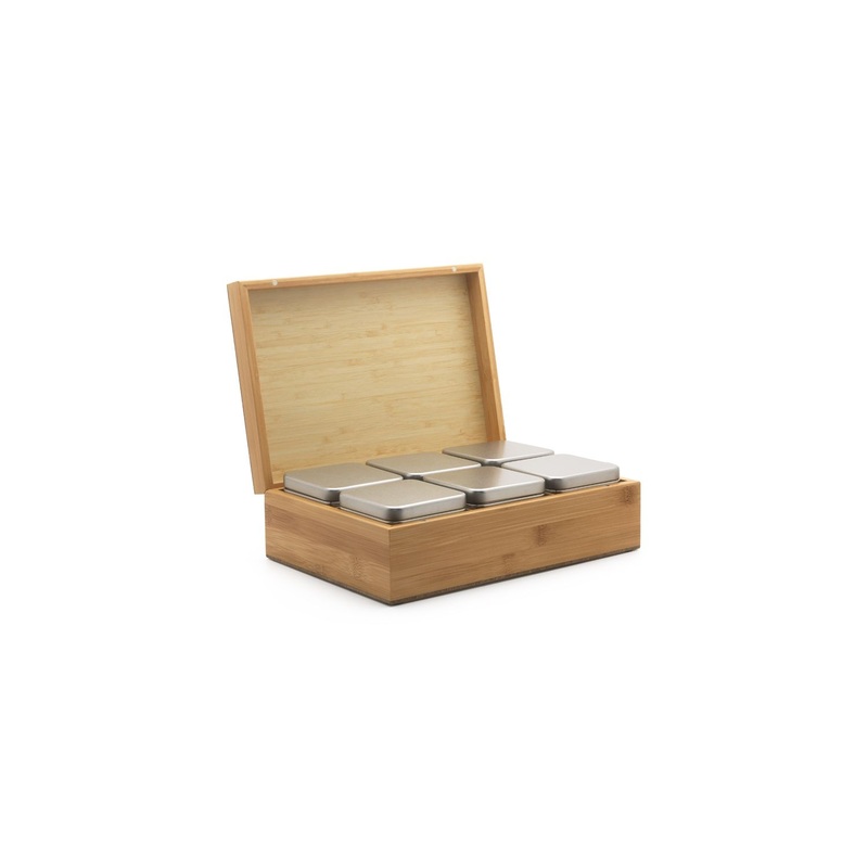 Bredemeijer Tea Box - Natural Bamboo, 6 Canisters