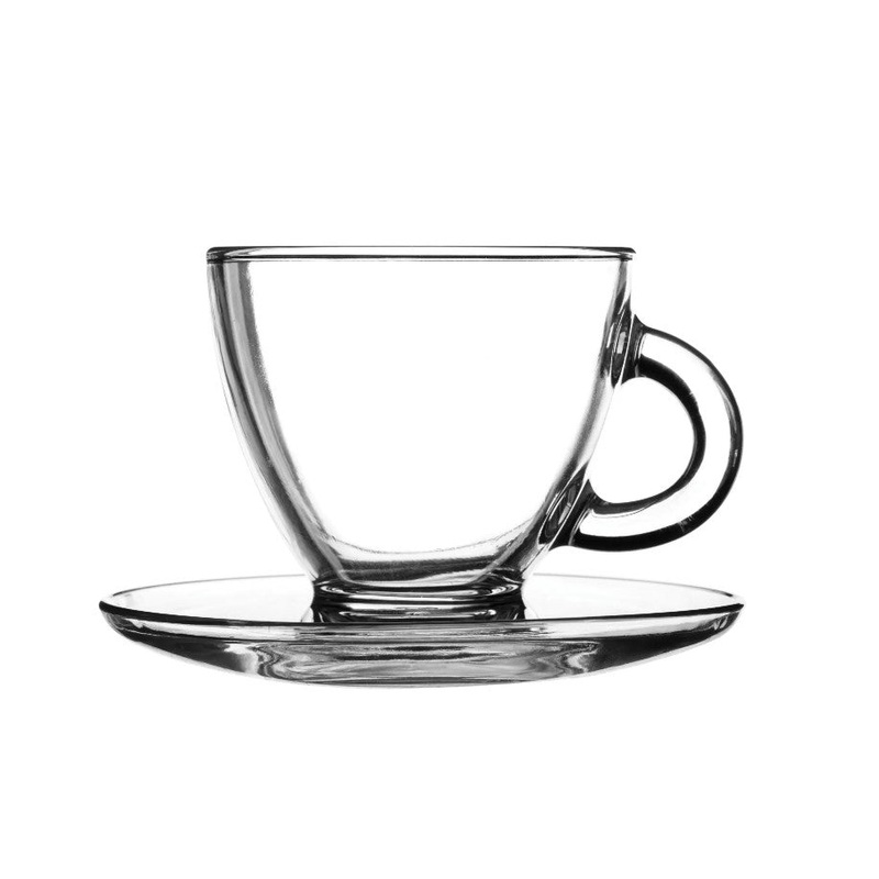 Ravenhead Entertain Glass Cappuccino Cup and Saucer - Set Of 2