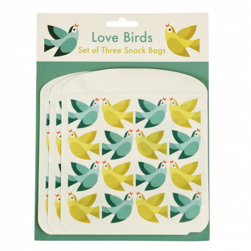 Rex Set of 3 Snack Bags - Love Birds