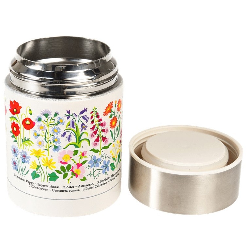 Rex 450ml Stainless Steel Food Flask - Wild Flowers