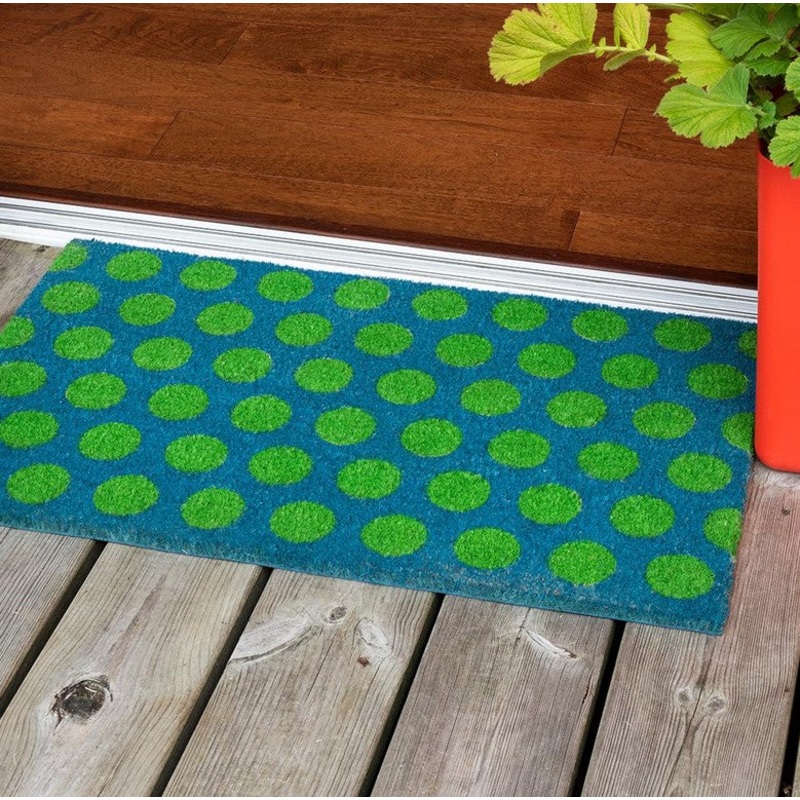 Rex Doormat - Green On Blue Spotlight