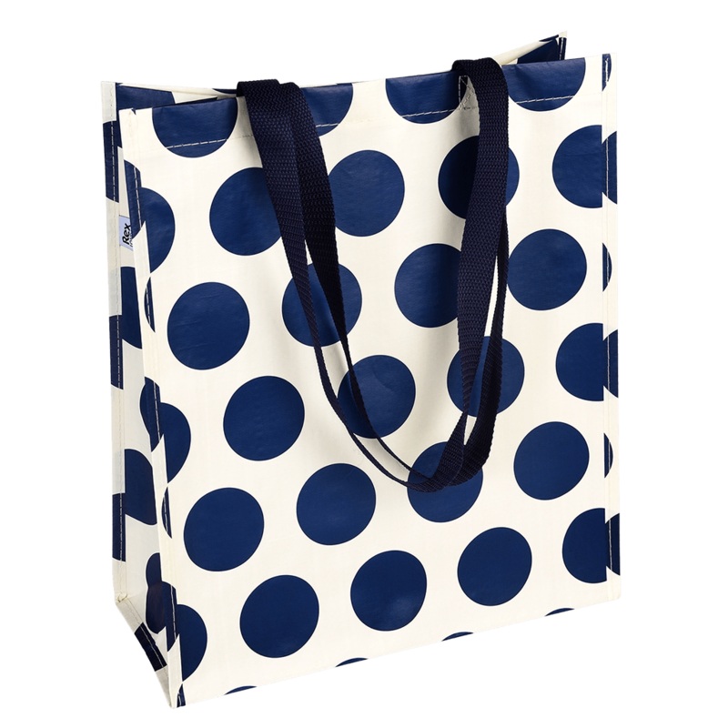 Rex Shopping Bag - Navy On White Spotlight