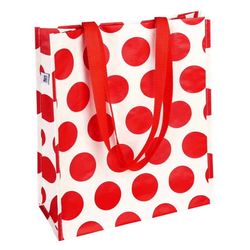 Rex Shopping Bag - Red On White Spotlight