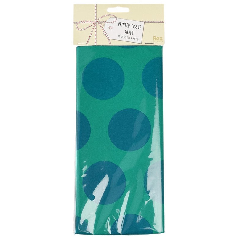 Rex Tissue Paper (10 Sheets) - Blue on Turquoise Spotlight