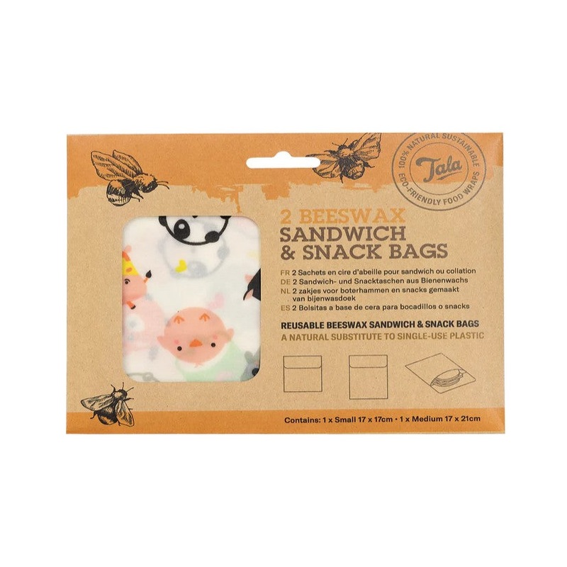 Tala Beeswax Sandwich & Snack Bag  Animals- Set of 2