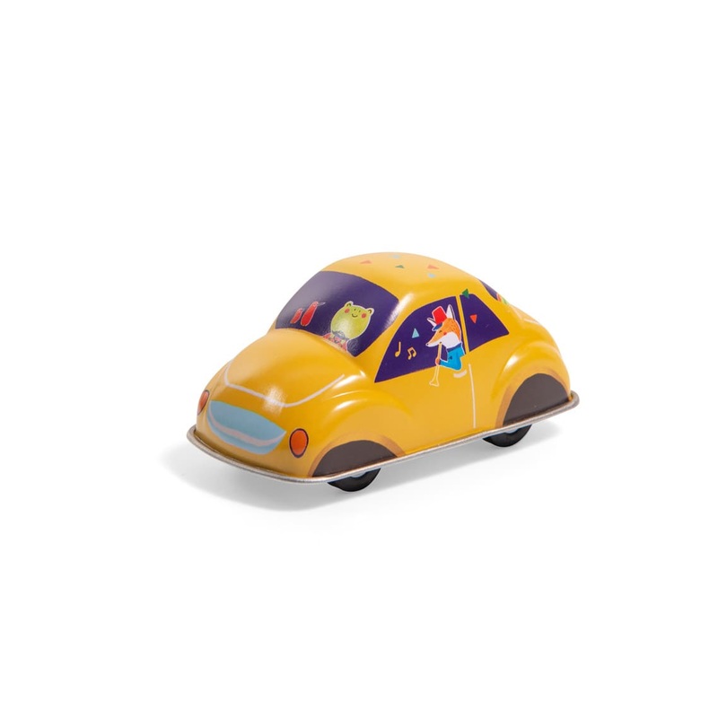 Yellow Metal  Pull Back Car