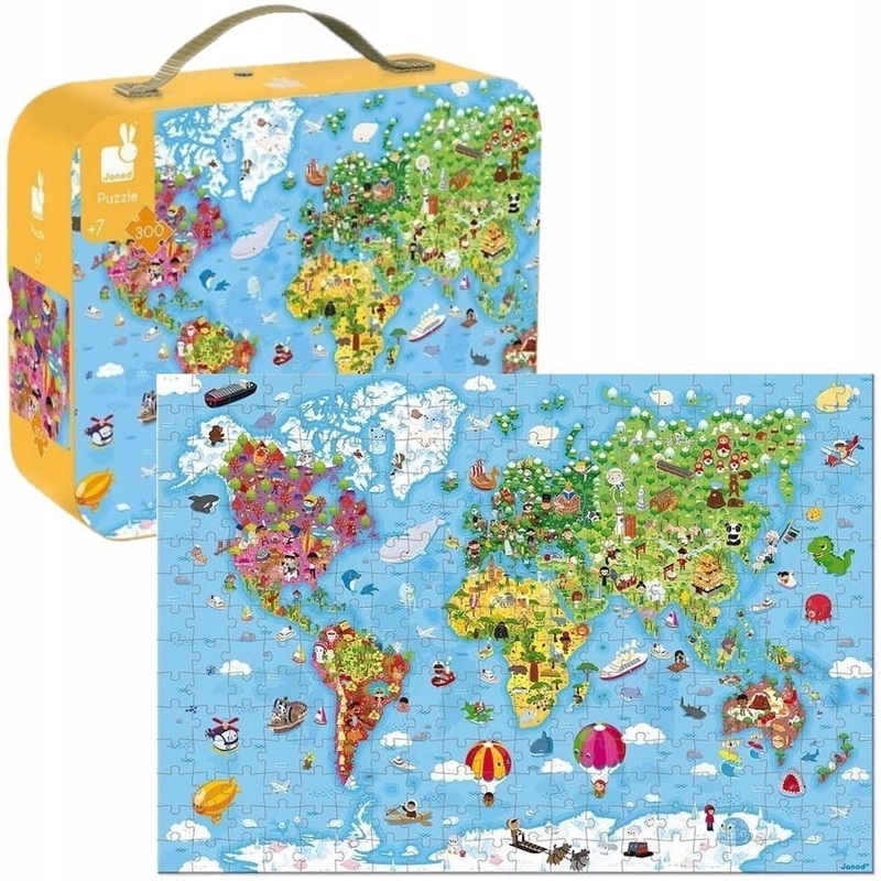 Janod World Giant Puzzle - 300 PCS