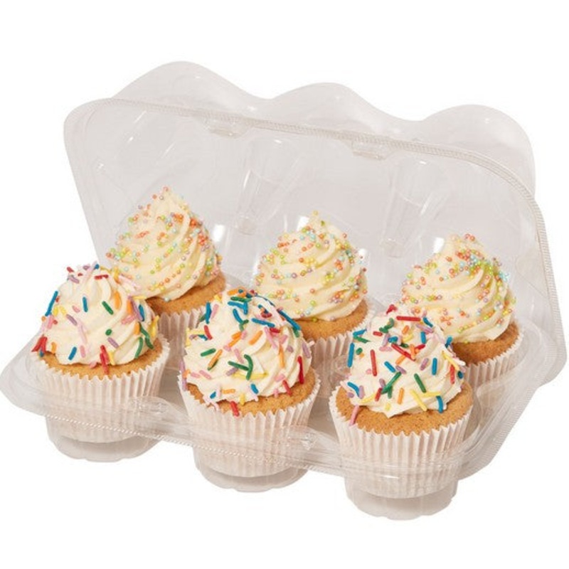 PME Pack of 3 Plastic  Cupcake Containers  - 6 Cavities